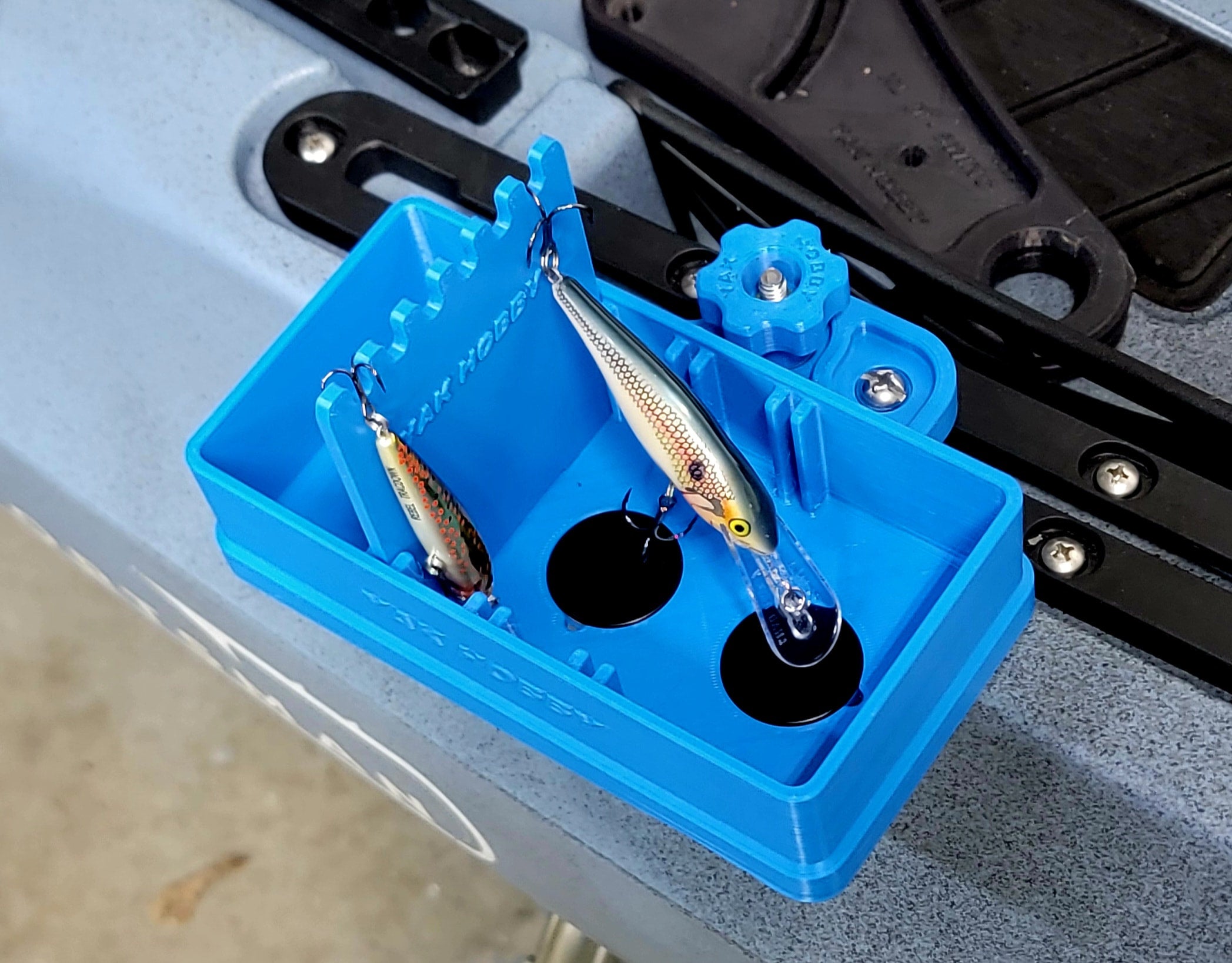 Throw N Go Magnetic Tackle Tray Rail Mount System By YAK Hobby | Yak Hobby - High Quality Kayak Parts and Accessories Throw N Go Magnetic Tackle Tray Rail Mount System By YAK Hobby | Yak Hobby - High Quality Kayak Parts and Accessories